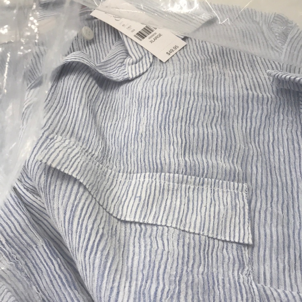 NY & CO. SAPPHIRE STRIPED BLOUSE NEW - Picture 7 of 8